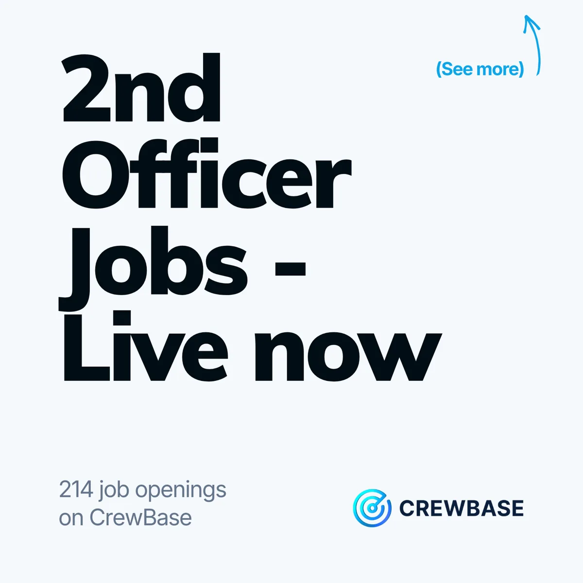 CrewBase typography ad 2nd Officer Jobs Live now with 214 openings